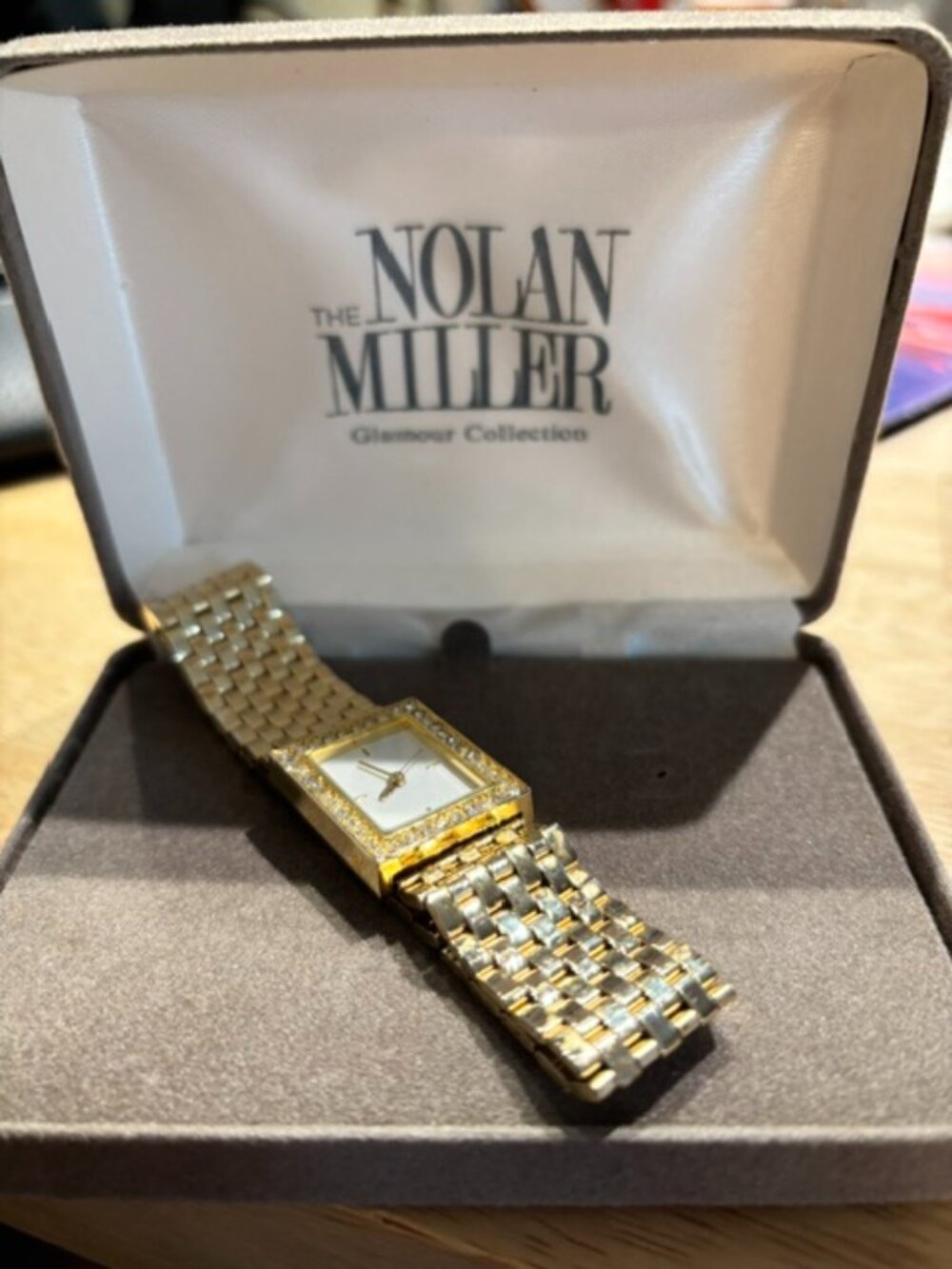 Nolan Miller Gold and Crystal Watch